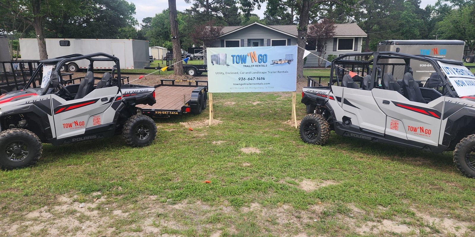Tow-nGo UTV rentals located at 2283 McCaleb rd Montgomery, TX. Your source for UTV rentals in Houston, Conroe and Montgomery, Texas